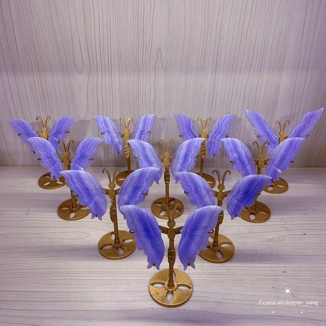 Blue lace agate butterfly wings(pair)