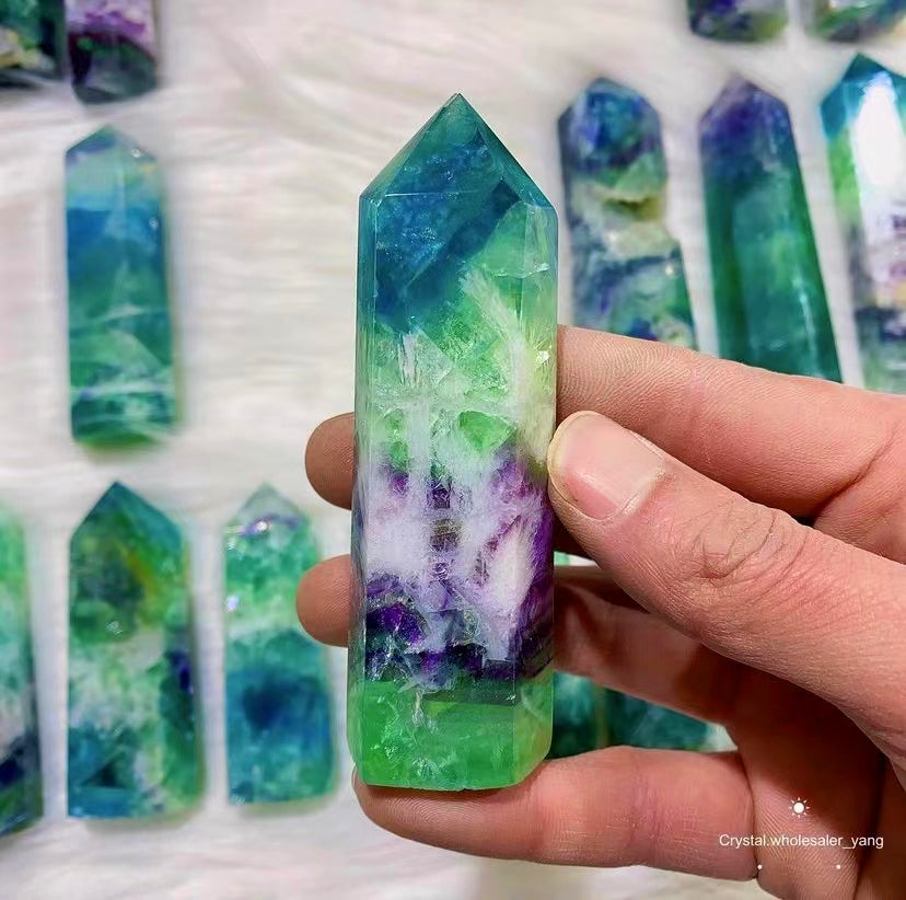 snow fluorite tower (one kilo)