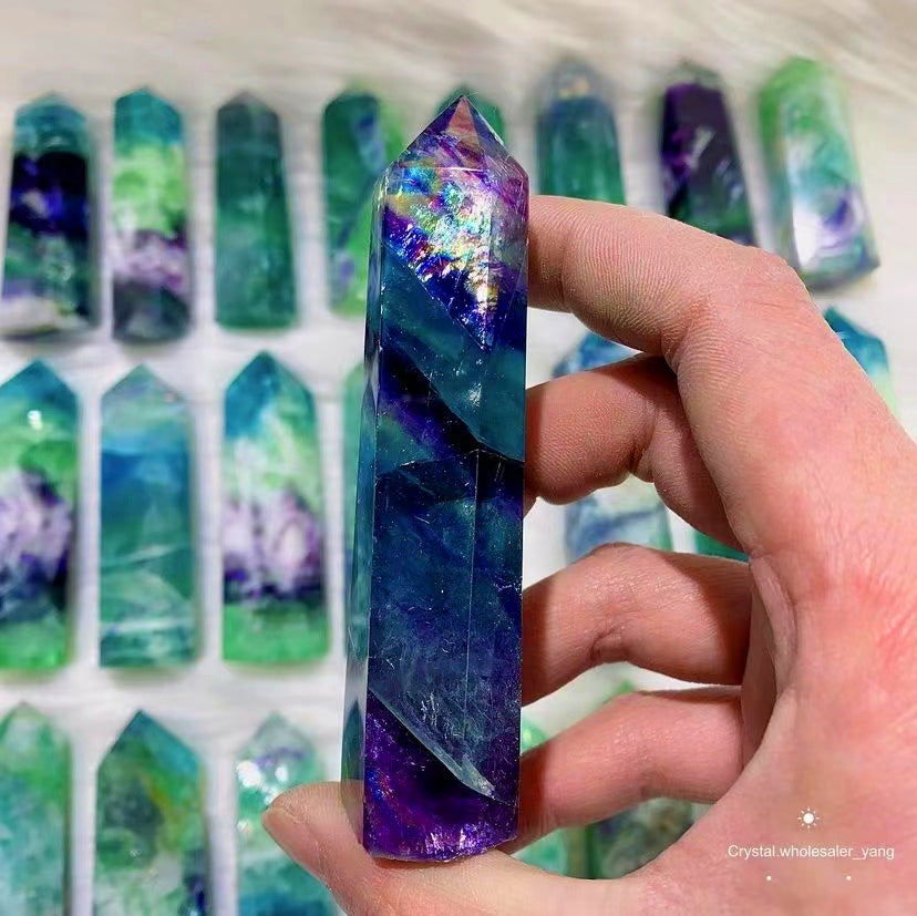 snow fluorite tower (one kilo)
