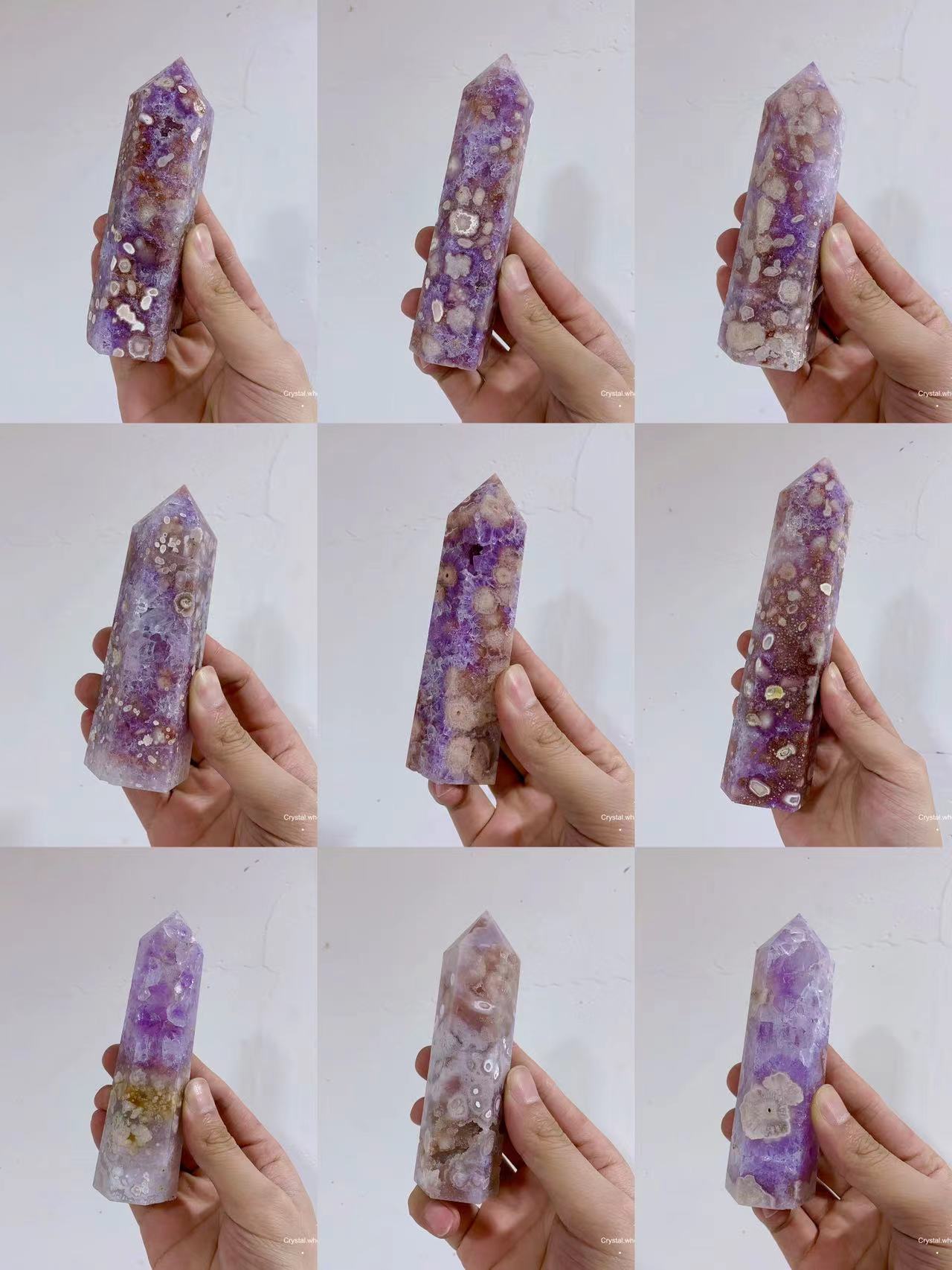 Purple flower agate tower(one kilo）