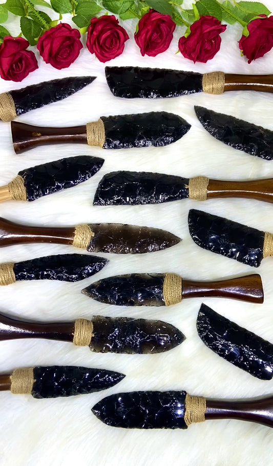smoky quartz knife (each)