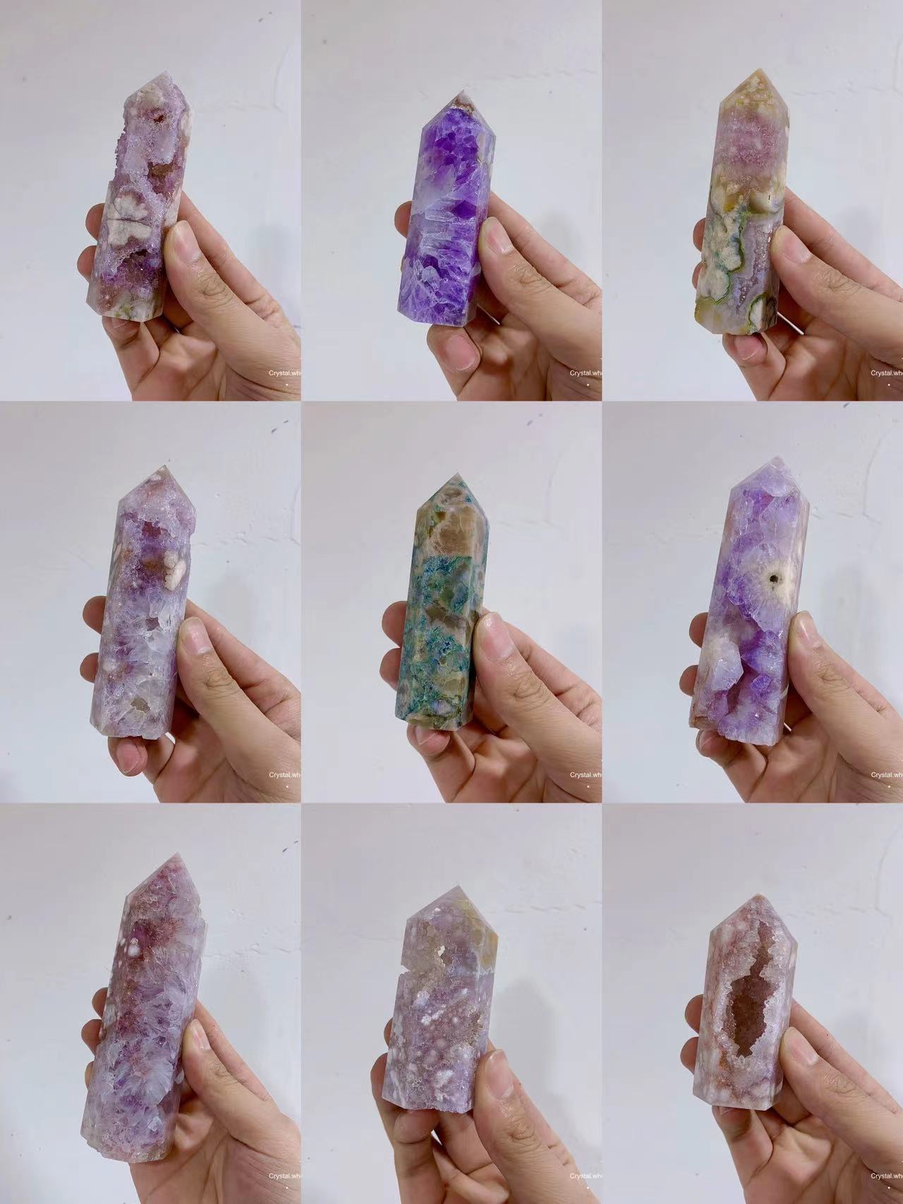 Purple flower agate tower(one kilo）