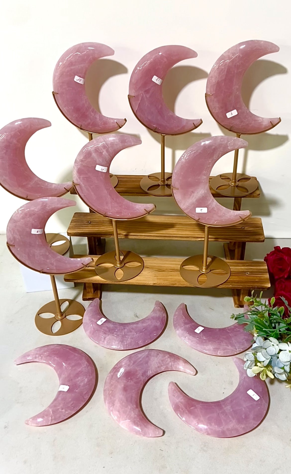 Rose quartz moon (each)