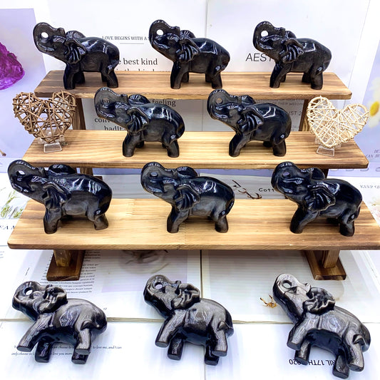 Silver obsidian elephant（each）