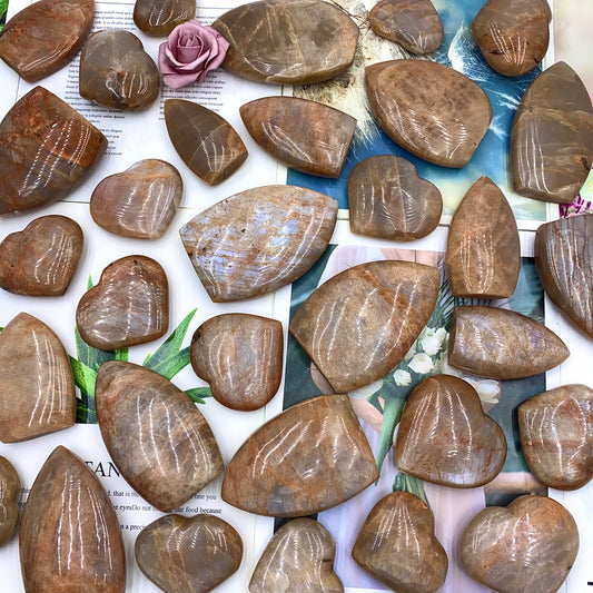 Peach Moonstone Heart and Flame（One kilo）