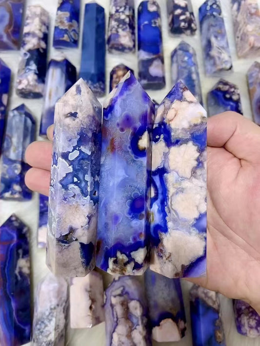 Blue flower agate tower（one kilo）