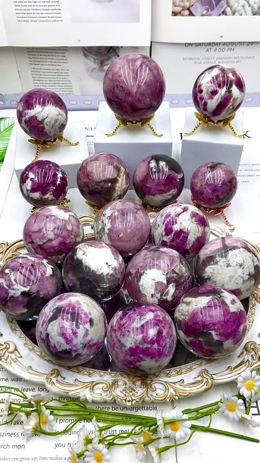 Plum tourmaline sphere（One kilo）