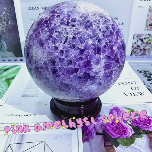 Pink amethyst agate sphere